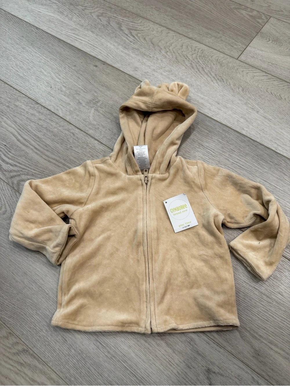 Gymboree Tan Plush Hooded Jacket with Ear Detail